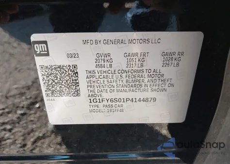 2023 Chevrolet Bolt Euv Fwd Lt z USA, uszkodzony, nr VIN 1G1FY6S01P4144879